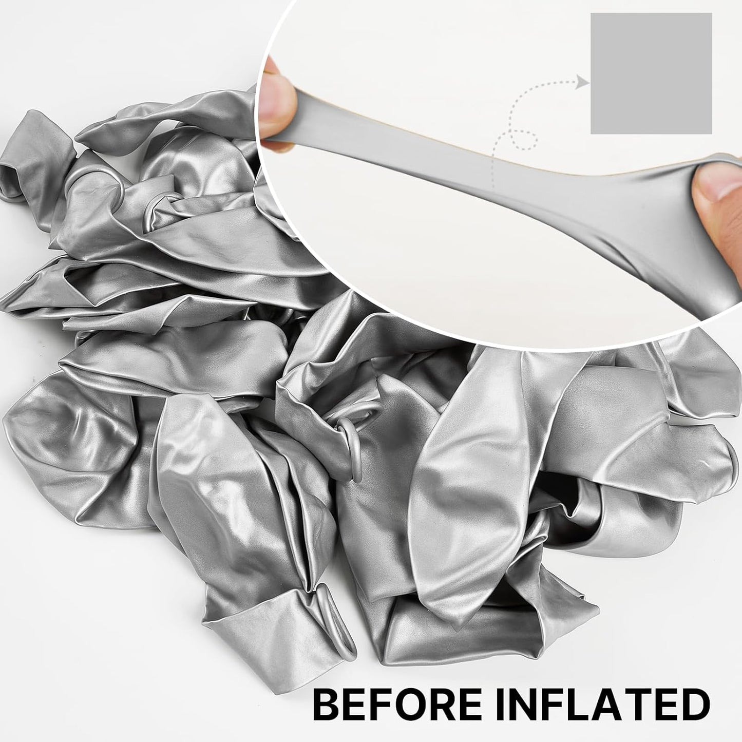 PartyWoo Metallic Silver Balloons 140pcs Different Sizes Pack of 18 12 10 5 Inch Chrome Silver Balloon Arch Kit for Graduation Wedding Birthday Bachelorette Engagement Party Decorations Silver-G102