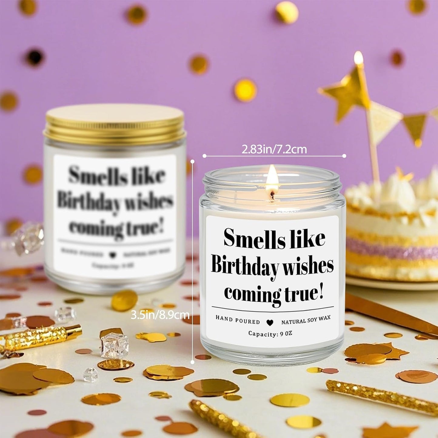 Homsolver Birthday Gifts for Women Men, 9OZ Lavender Scented Birthday Candles with 50+ Hours Burn Time, Unique Handmade Birthday Decorations for Her Him, 20st/30th/40th/50th/60th/70th Birthday Candle