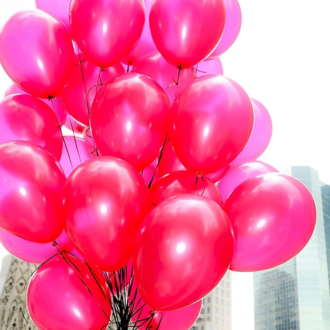 110pcs Hot Pink Balloons 12inch Dark Pink Latex Party Balloons for Graduation, Wedding, Birthday, Princess Theme Party, Valentine's Day, Baby Shower, Anniversary Party Decorations
