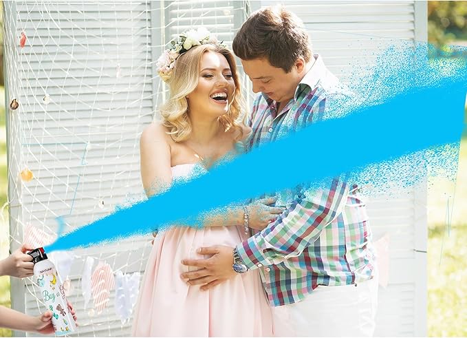 Large Gender Reveal Fire Extinguisher, Gender Reveal Color Smoke Powder Spray, 2 Pcs Blue Blaster Only for Baby Boy with Blue Smoke Suitable for Gender Reveal Party, 100% Biodegradable Party Supplies