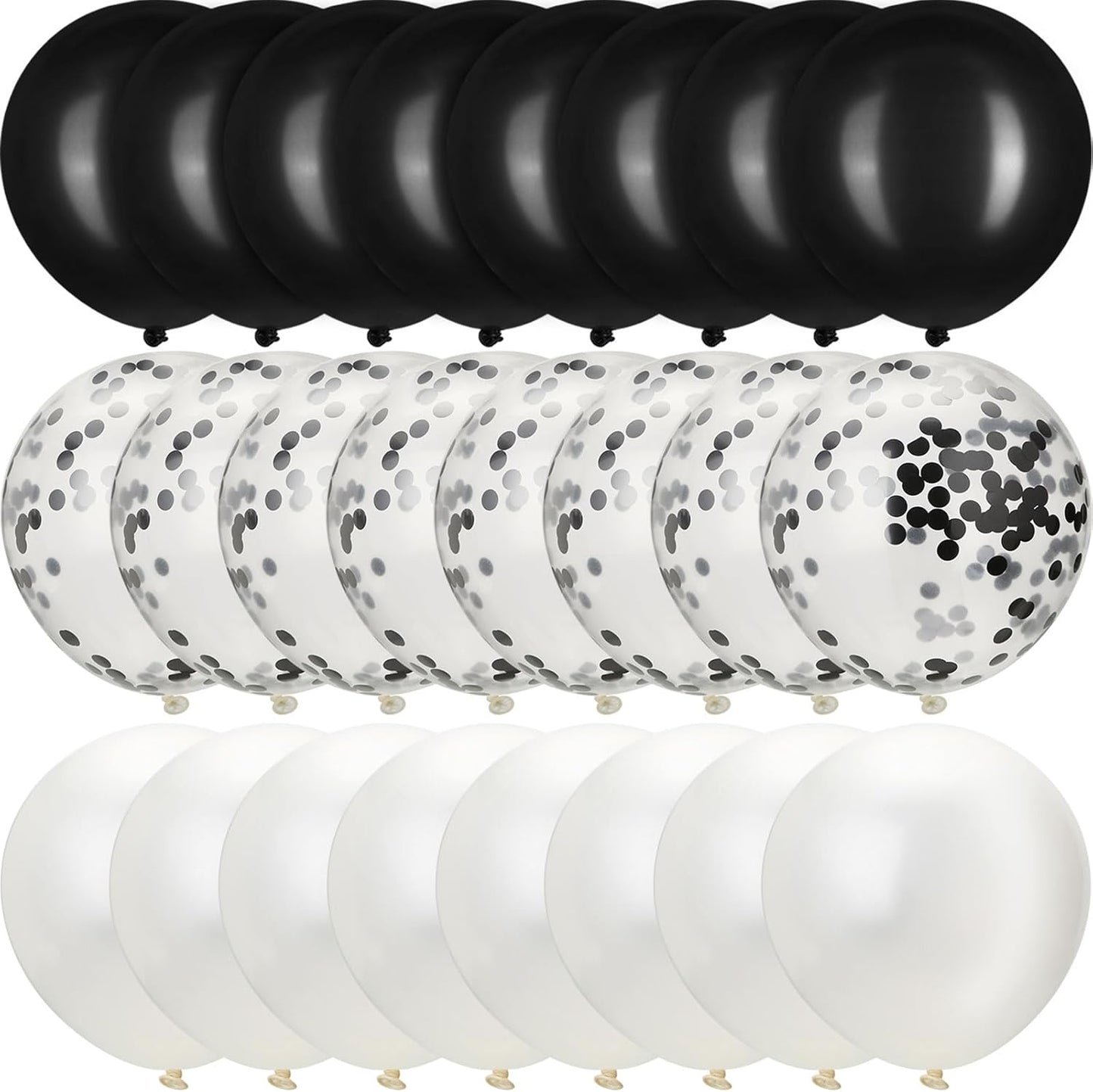 Hestya 100 Pieces 12 Inch White Black Balloons Latex Party Balloons Arch Garland Kit for Weddings, Bridal Shower, Graduation, Anniversary, Birthday Party Decoration