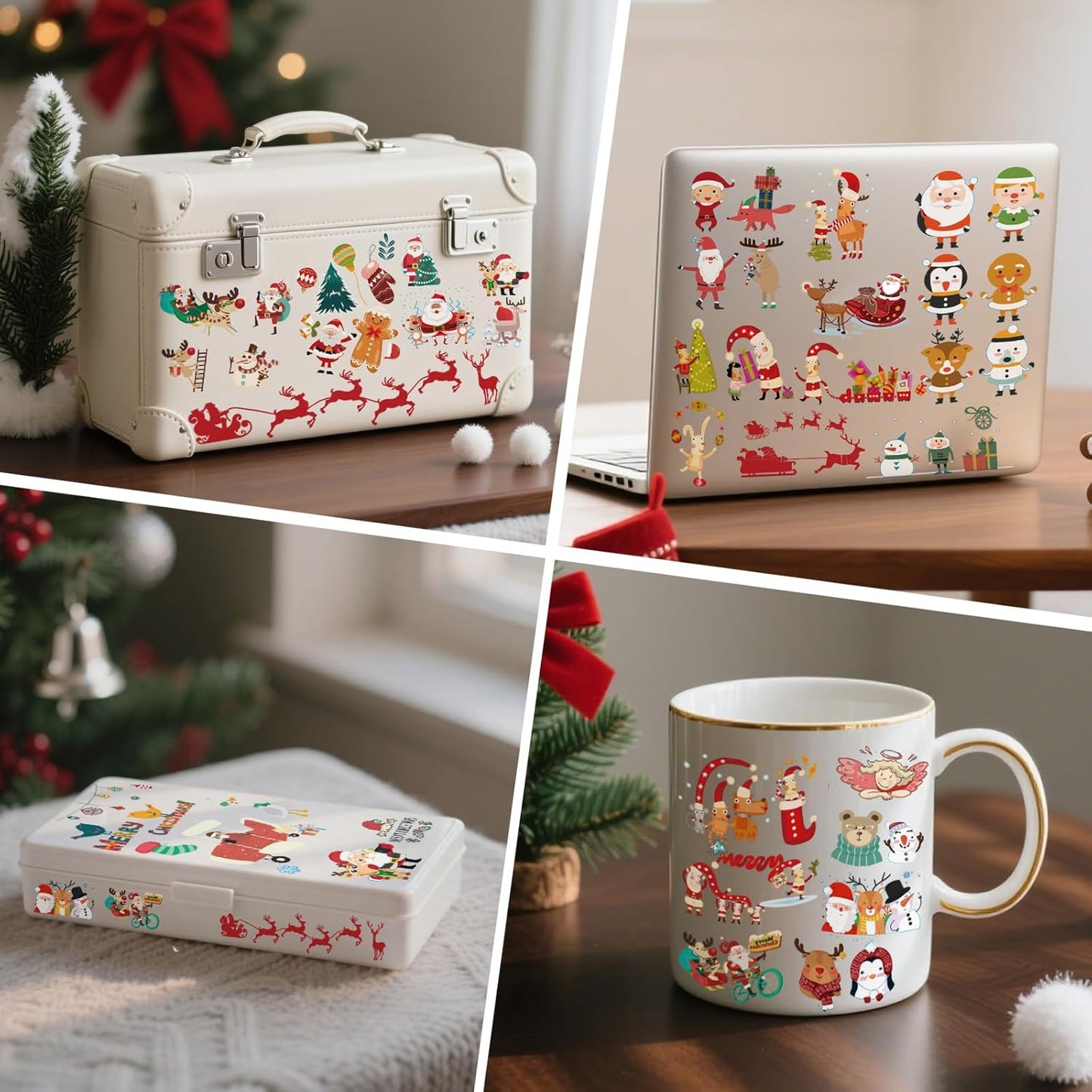Christmas Temporary Tattoos for Kids - 20 Sheets Unique Non Repetitive Designs Christmas Stocking Stuffers for Boys and Girls,Xmas Decorations Supplies Christmas Party Favor for Kids 120+
