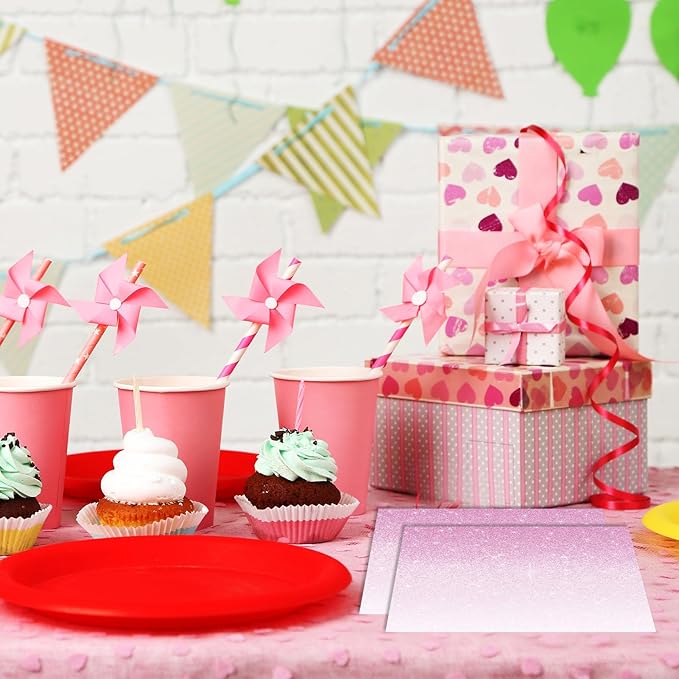 40PCS Ombre Pink Party Decorations Pink Beverage Napkins Gradient Roseate Napkins Disposable Paper Large Pastel Roseate Cocktail Napkins for Kids Women Birthday Party Supplies