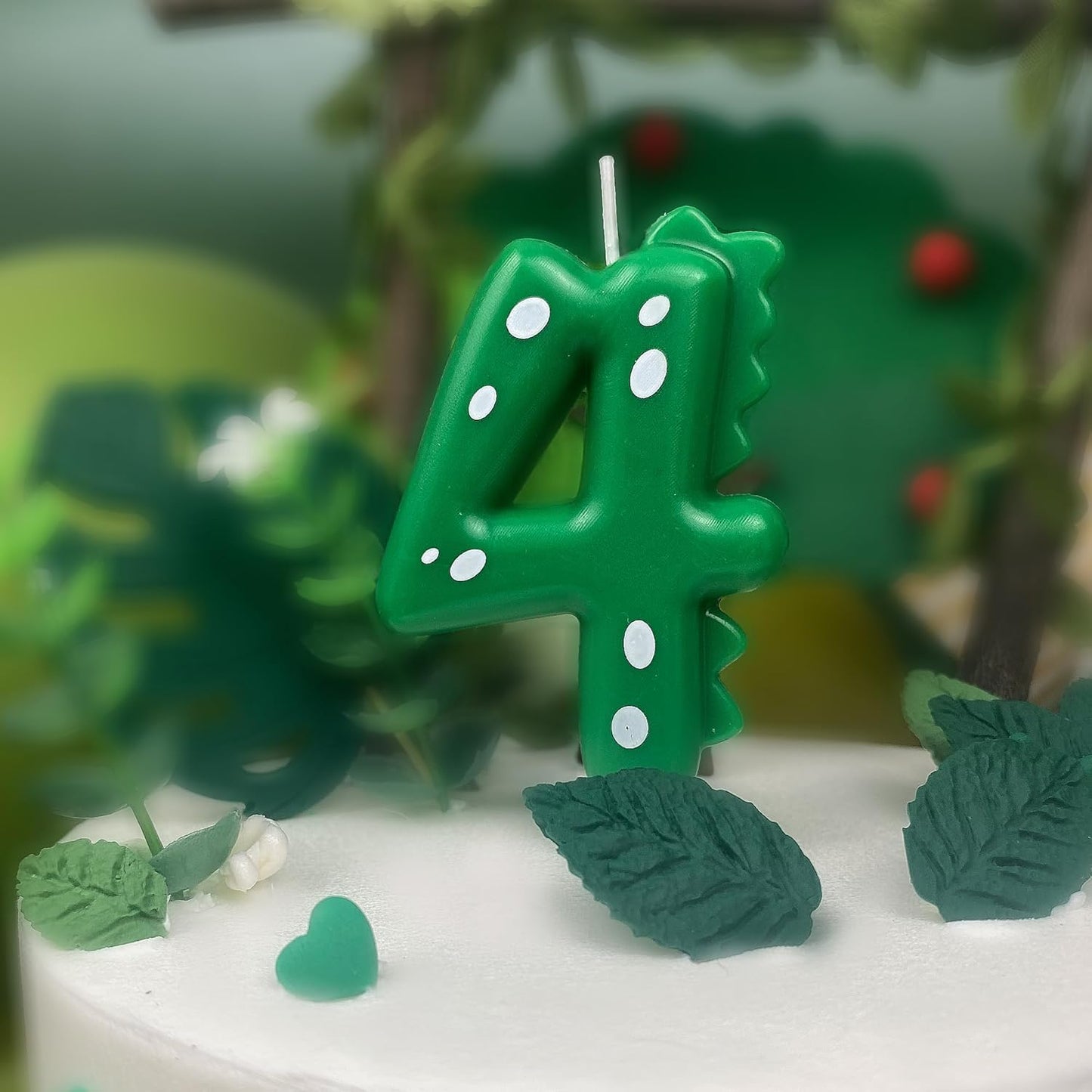 Number Birthday Candles(5 Candle Green) Dinosaur Shape Number Happy Birthday Cake Candles for Dinosaur Birthday Party Decoration Reunions Theme Party