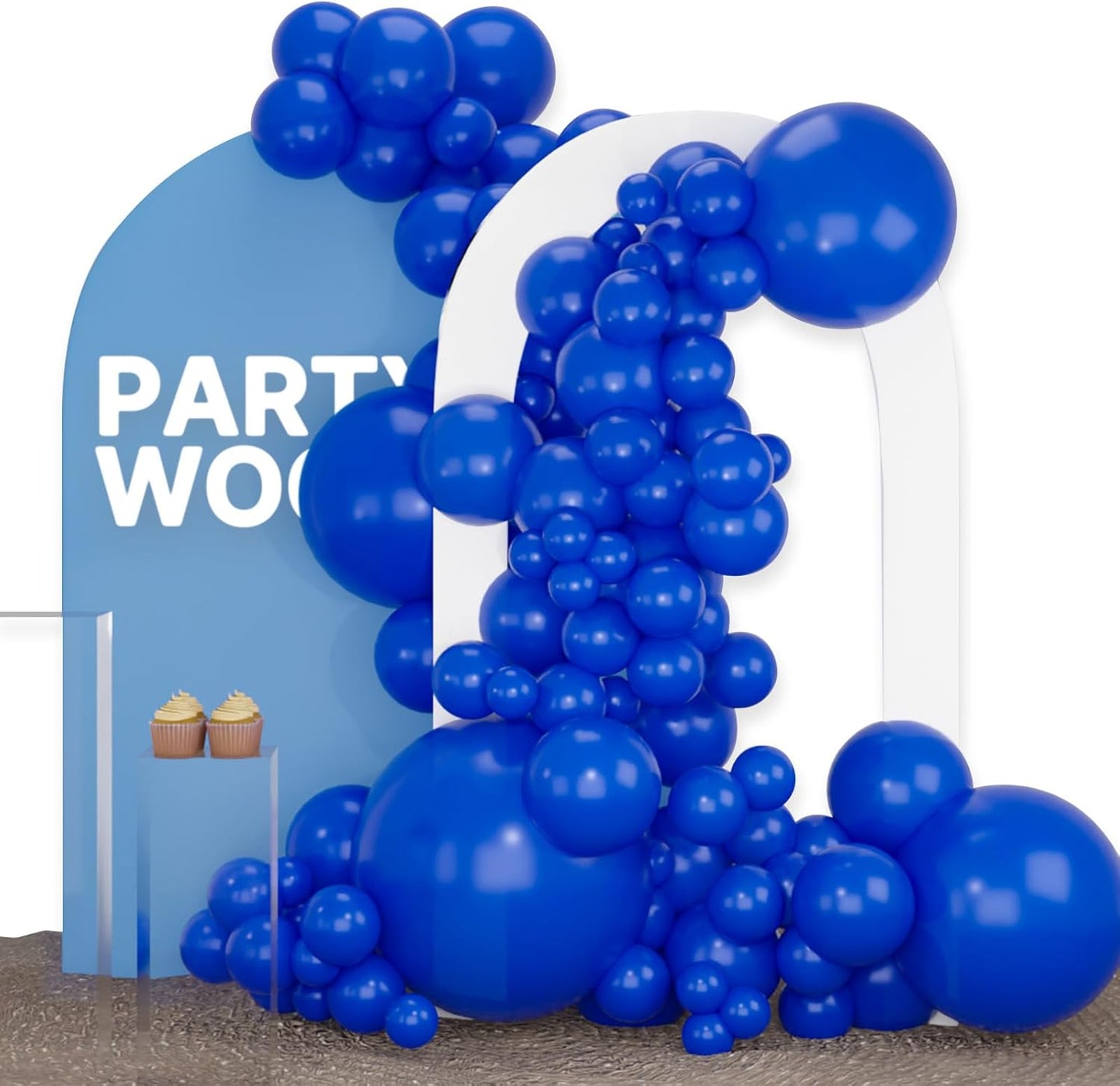 PartyWoo Royal Blue Balloons 100 pcs Different Sizes of 36 18 12 10 5 Inch Dark Blue Matte Balloon Arch Kit Garland for Graduation 4th of July Baby Shower Birthday Party Decorations Blue-Y59