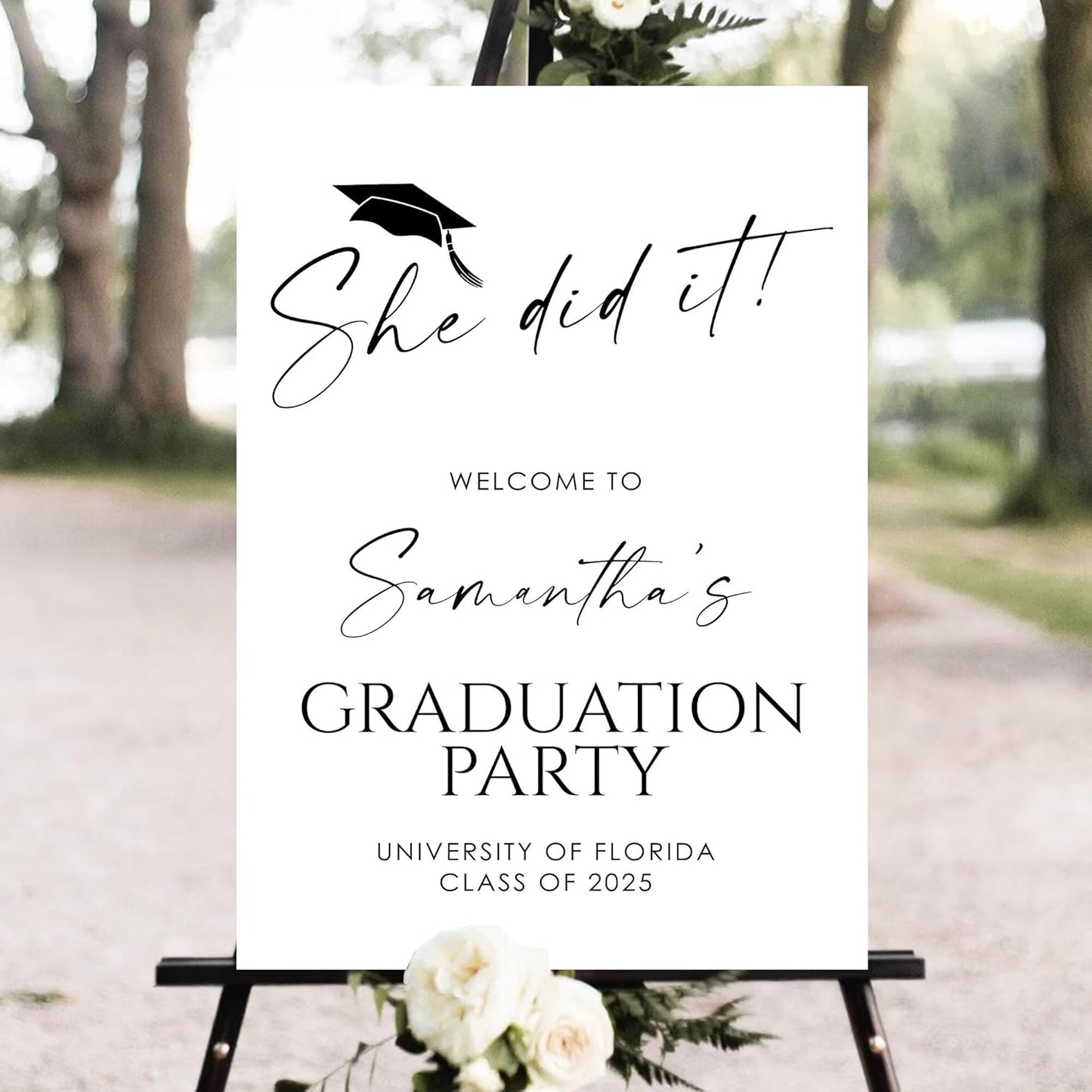 Personalized Graduation Party Welcome Sign, Graduation Decorations Senior 2025 Sign, Graduation Signs Class Of 2025, High School, College Graduation, Congrats Grad Sign, She Did It Graduation Sign