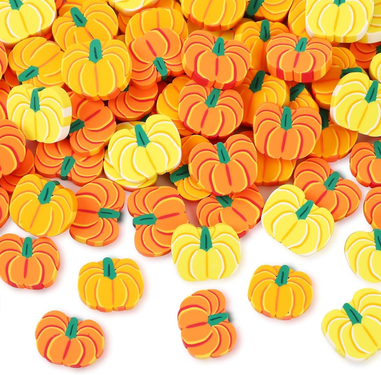 80pcs Mini Pumpkins Halloween Fall Mini Pumpkins Polymer Clay Ornaments Autumn Table Decor Scatters Fall Bowl Vase Filler for Thanksgiving Halloween Fall Decoration