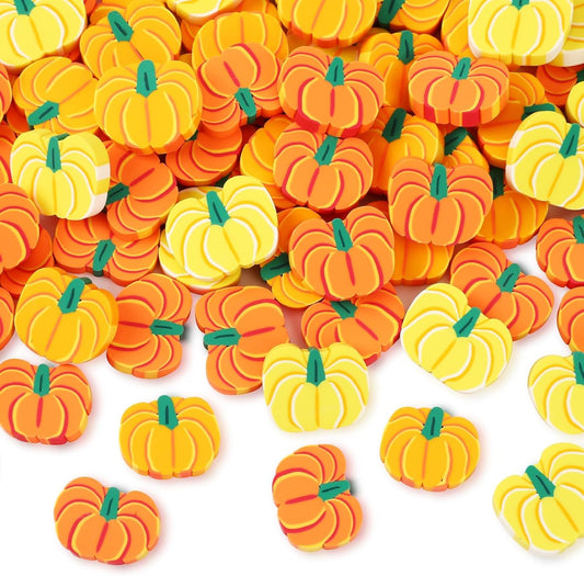 80pcs Mini Pumpkins Halloween Fall Mini Pumpkins Polymer Clay Ornaments Autumn Table Decor Scatters Fall Bowl Vase Filler for Thanksgiving Halloween Fall Decoration