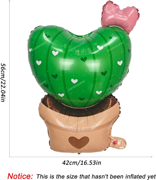 2PCS Cactus balloon Cute Love Cactus Plant Mylar Foil Balloon Large Tropical Balloon For Boys Girls Cactus Plant Birthday Theme Valentine'S Day Wedding Anniversary Party Decorations Suppiles