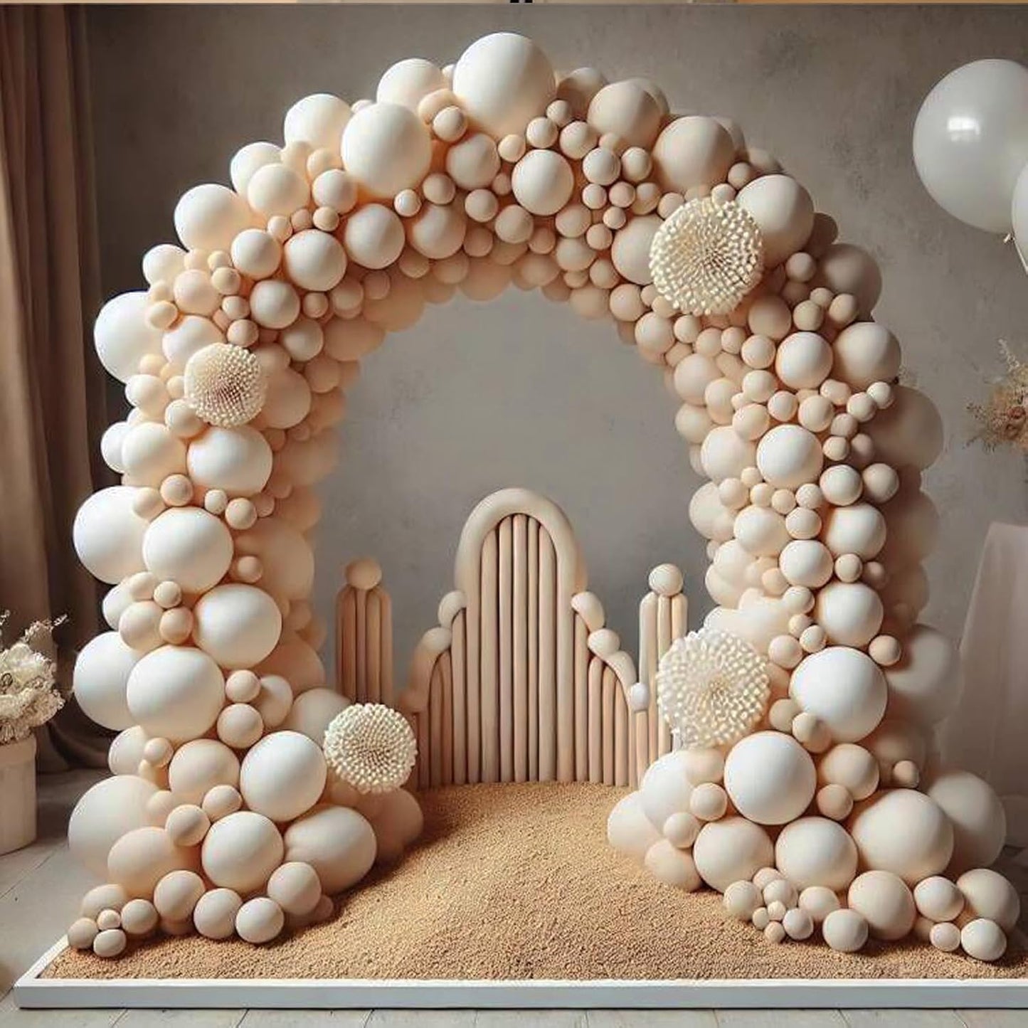 Sand White Balloons, Scmdoti Sand White Balloons Different Sizes 18 12 10 5 Inches for Spring Party Birthday Baby Shower Bridal Shower Wedding Decorations(SandWhite)