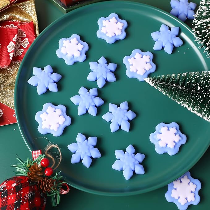 Jerify 100 Pcs Snowflake Winter Fidget Toys Frozen Party Favors Winter Stress Balls Bulk Soft Sensory Fidget Sticky Toys Ice Skating Cute Party Favors for Goodie Bag Stuffers