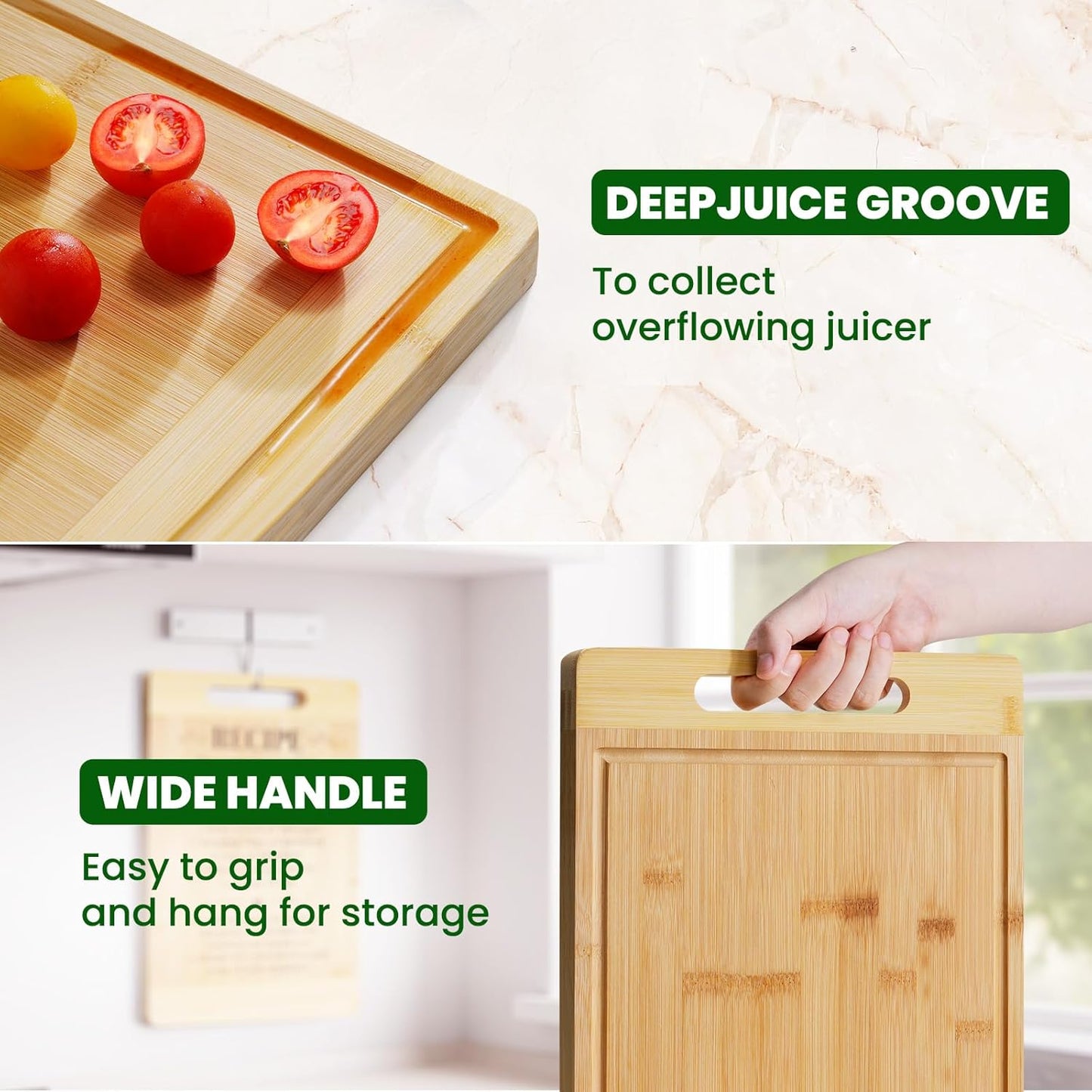 Kikcoin Gifts for Grandma - Bamboo Cutting Boards for Kitchen, Cutting Board Gift for Grandma Birthday Thanksgiving Christmas Great Grandma Gifts for Nana Gigi, Large Cutting Board 13.8" X 9.8"