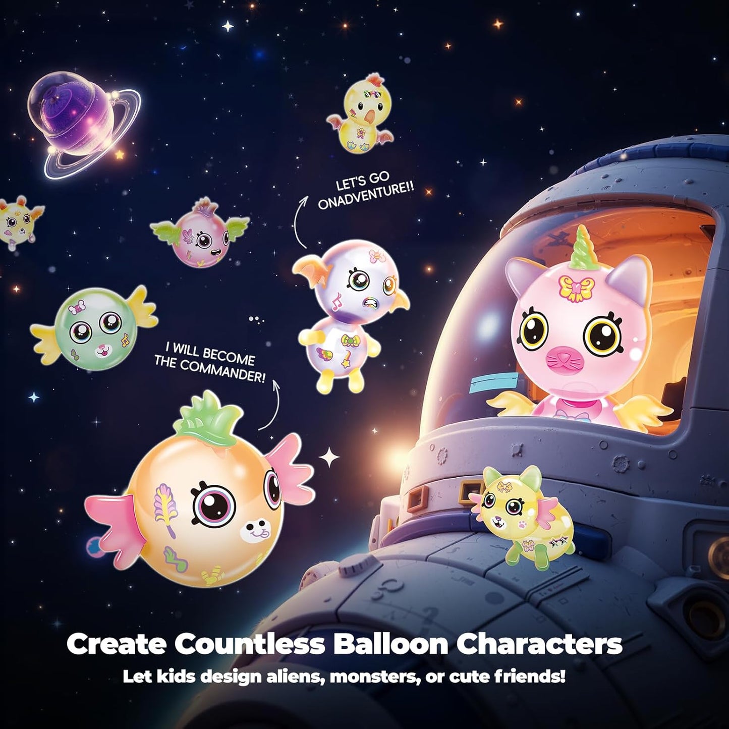 PINSHILE DIY Space Magic Balloon Craft Accessories Set