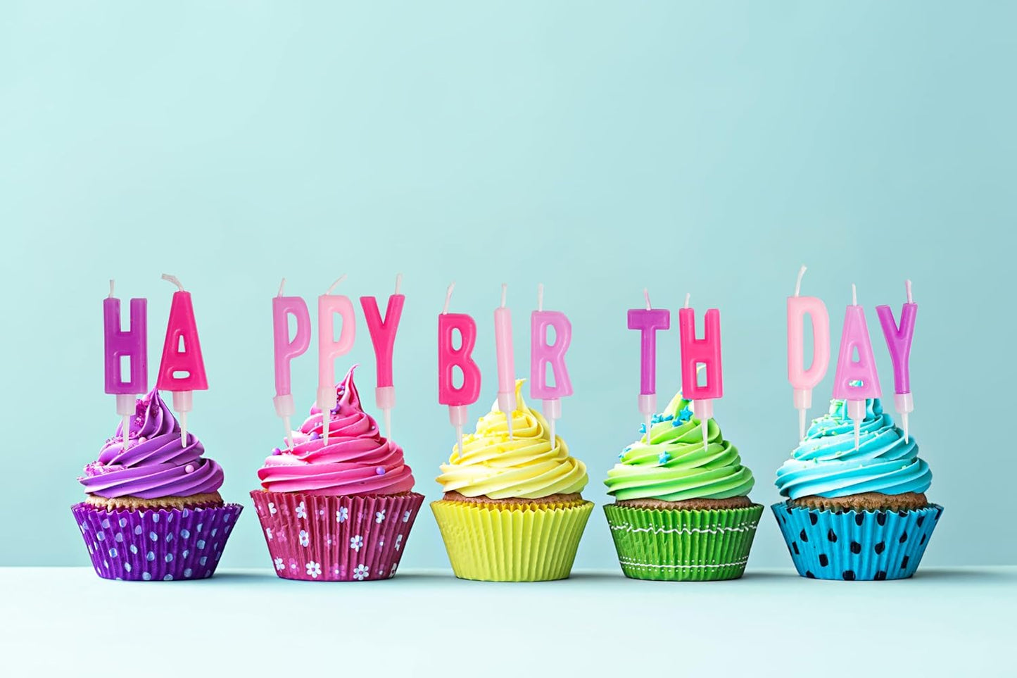 Happy Birthday Letter Candles, Pink & Purple Birthday Candles, Birthday Candle Set for Birthday Cakes, Party Decoration