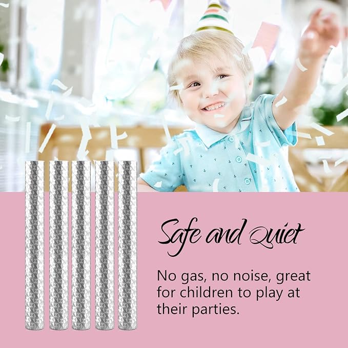 BATTIFE 20Pack White Confetti Wands, Tissue Paper Confetti Flick Flutter Sticks for Wedding Celebrations, Anniversary, Birthday Party, 7.8inch
