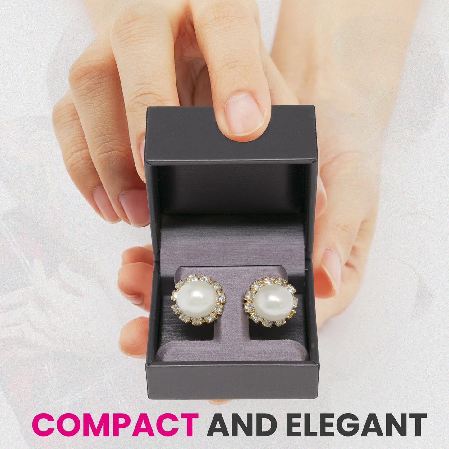 Novel Box Earring Tree Purple Jewelry Box 2.37x2.37x1.87 Inches - Earrings Gift Box for Proposal Wedding Engagement - Faux Leatherette Jewelry Display Box - Gift Presentation Boxes for Earrings