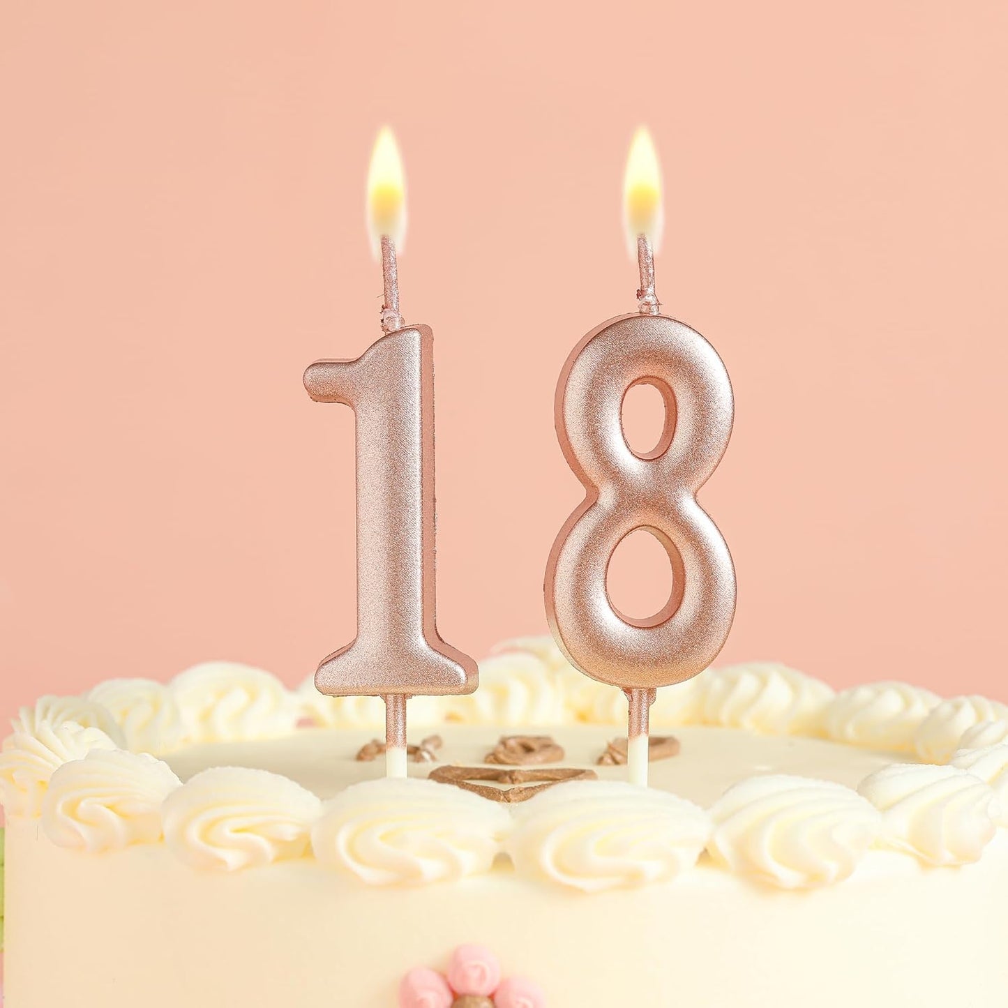 10-Pieces Rose Gold Numeral Birthday Candles, Cake Numeral Candles Number 0-9 Glitter Cake Topper Decoration for Birthday,Wedding Anniversary,Party Celebration