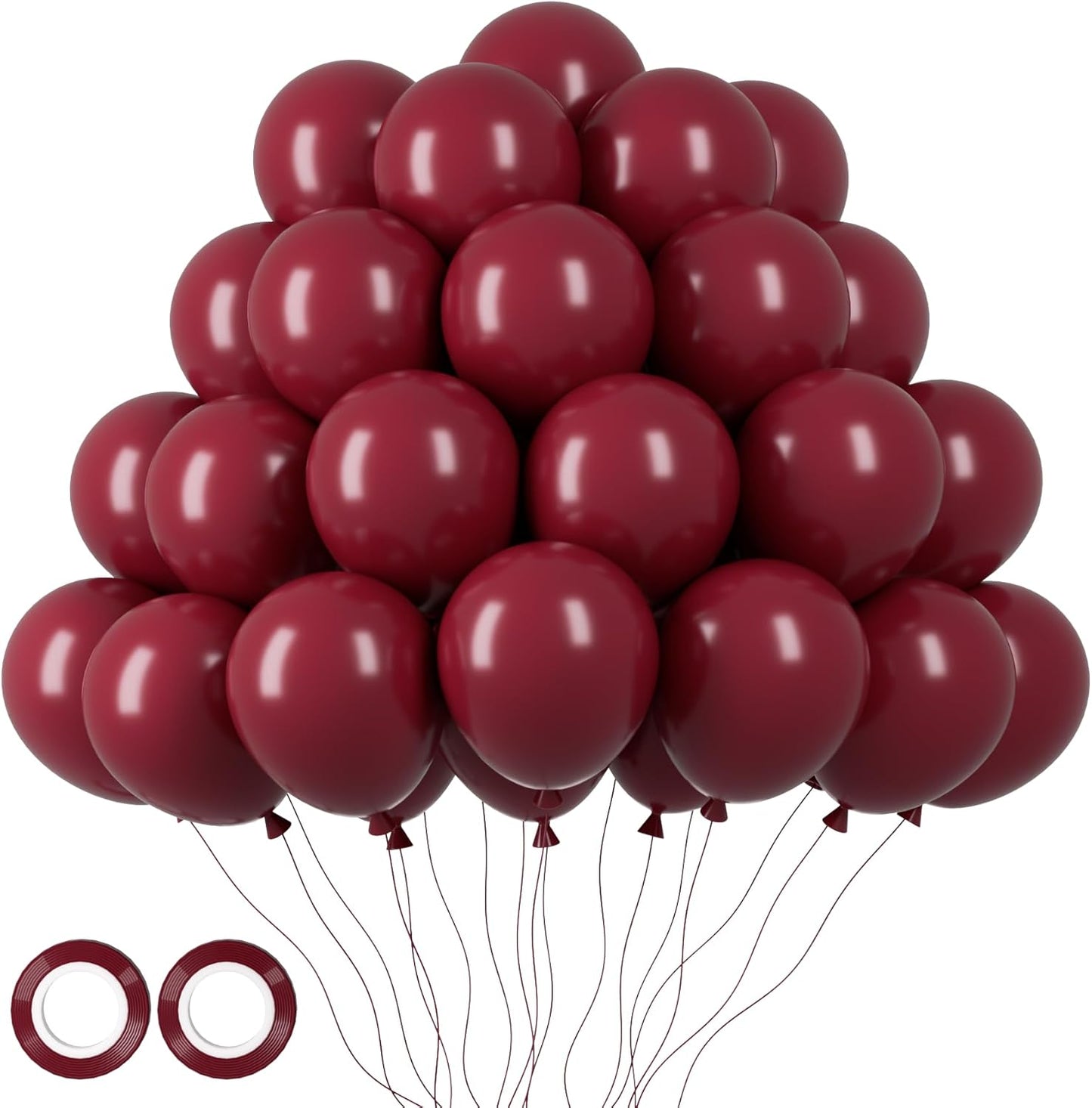 105pcs Burgundy Balloons 12inch Maroon Party Latex Balloons for Birthday, Graduation, Baby Shower,Wedding, Anniversary Valentines Party Decorations
