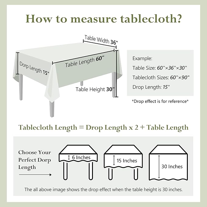 Linen World Linen Tablecloth,100% French Linen Sage Tablecloth 120" x 60" Inch,Washable Rectangular Tablecloth for Dining,Outdoor,Weddings and Restaurants,Decorative Thanksgiving Christmas