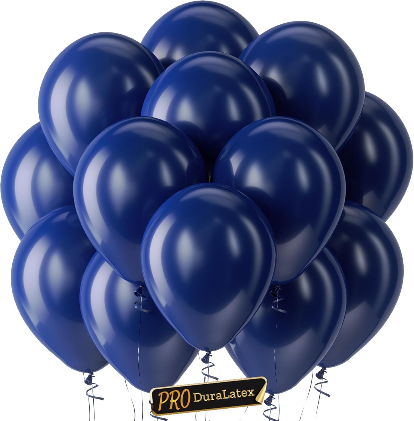 Bezente Pro Duralatex Navy Blue Balloons - 100 Pack 12 inch Extra-Thick Navy Blue Balloons for Long-Lasting Professional Party Decorations, Large Birthday Graduation Wedding
