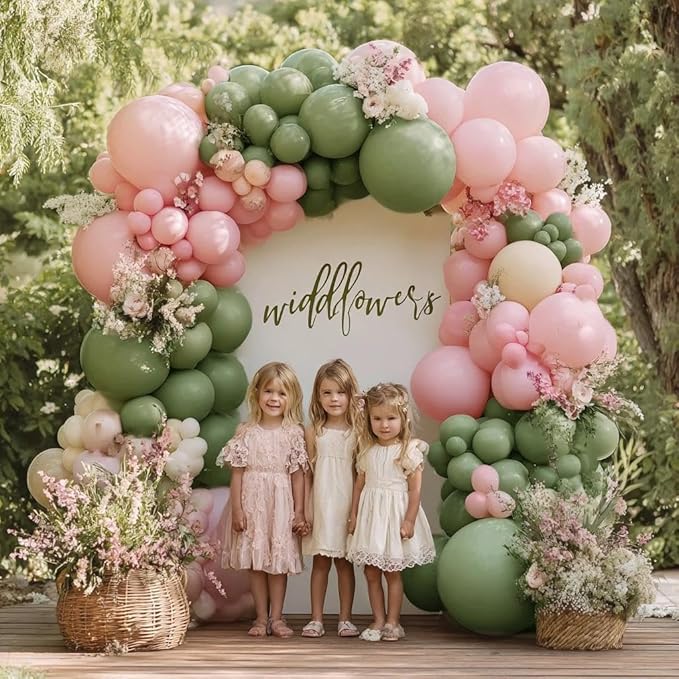 Double Stuffed Sage Green Balloons Retro Olive Green Balloon Garland Kit Different Sizes 18/12/5 Inch Pastel Avocado for Birthday Baby Shower Wedding Jungle Safari Spring Party Decoration