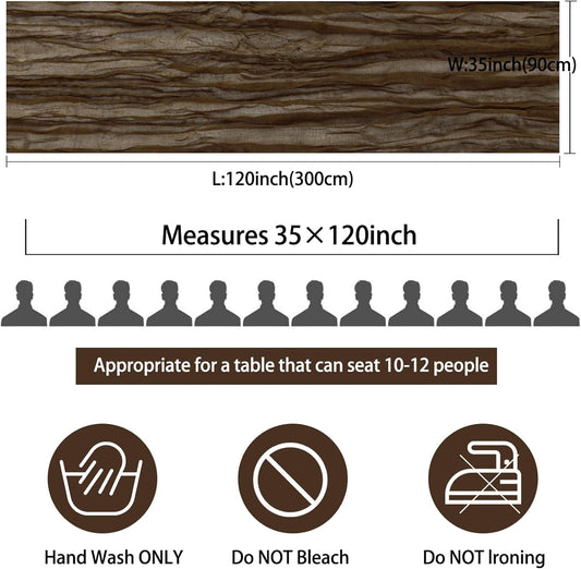 12 Pack 10Ft Cheesecloth Table Runner 35x120 Inch Boho Gauze Table Runner Rustic Cheese Cloth Long Romantic Table Runners for Wedding Bridal Shower Birthday Party Table Decor (Brown)
