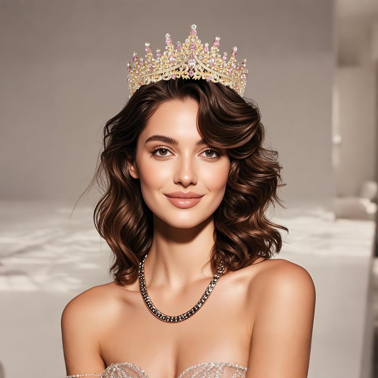 Tiaras and Crowns for Women Crystal Princess Tiaras Rhinestone Queen Crowns For Wedding Bridal Birthday Prom Pageant Party (Tiara 100)
