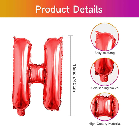 16 Inch Happy Birthday Banner Balloon - Rainbow Letters Foil Balloons, Self Inflating Multicolor Bunting for Kids Girls Boys Colorful Party Decorations