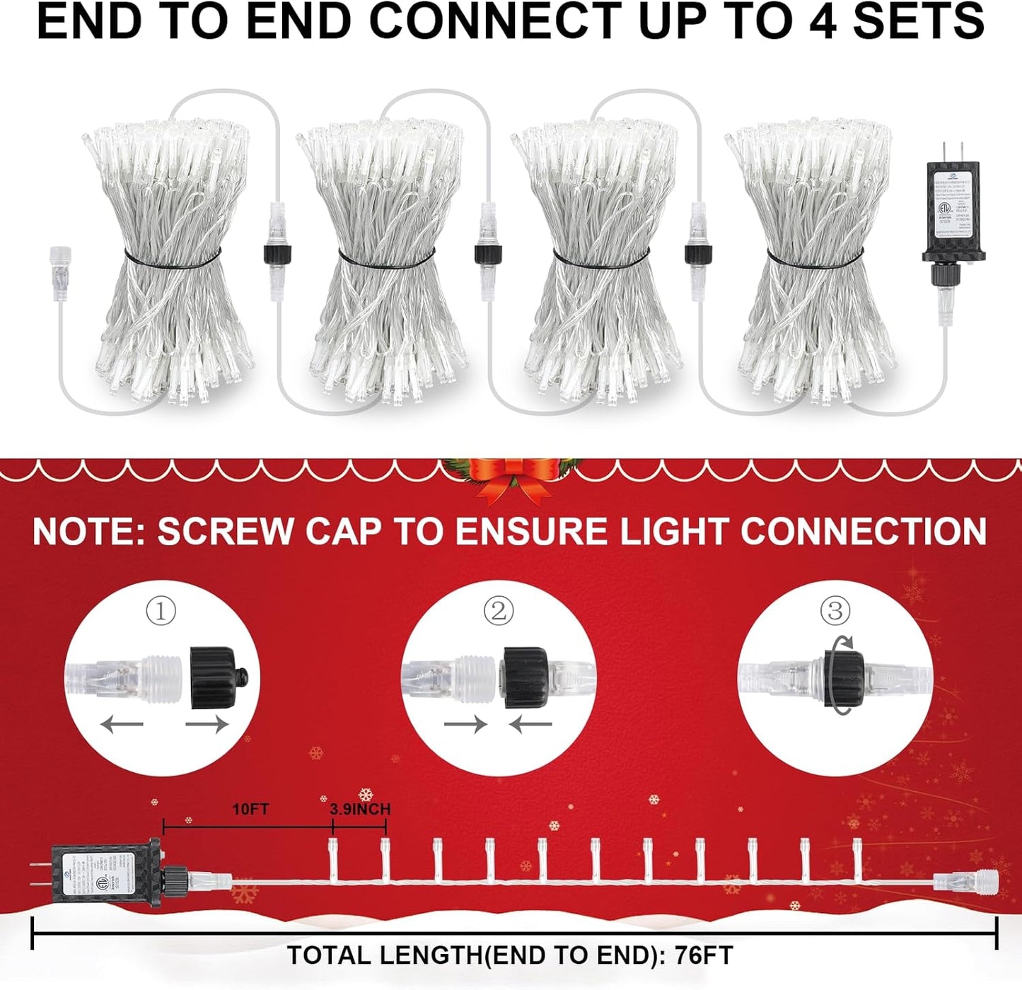 70FT 200LED Christmas Lights Plug in,Outdoor Indoor Connectable Fairy Lights with Timer and 8 Modes,Christmas Tree Lights for Garden Party Wedding Christmas Decoration(Multi-Color