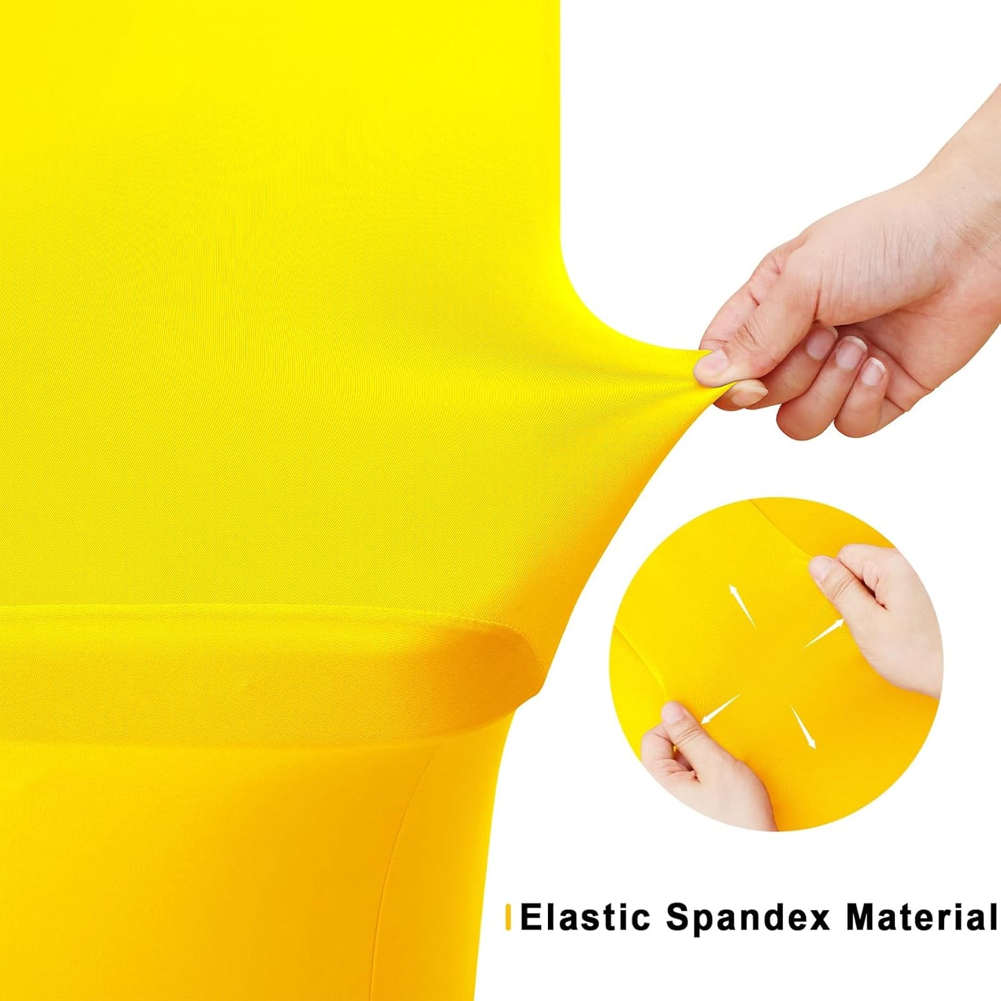 Smiry 2 Pack Spandex Table Cloth 6FT, Elastic Fitted Stretch Tablecloths for Rectangle Tables, Washable Table Cover for Outdoor, Wedding, Banquet & Parties (Yellow, 72Lx30Wx30H Inch)