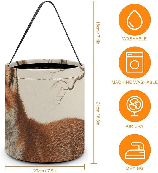 Halloween Candy Bucket - Fox Trick Or Treat Candy Bag, Gift Bag for Party Favor Supplies