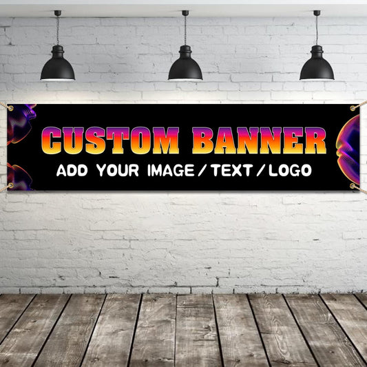 Custom Banners and Signs Personalized Banner Custom Photo/Text Banner Customize Banners for Parties Business Birthday Outdoor/Indoor (5'x2')