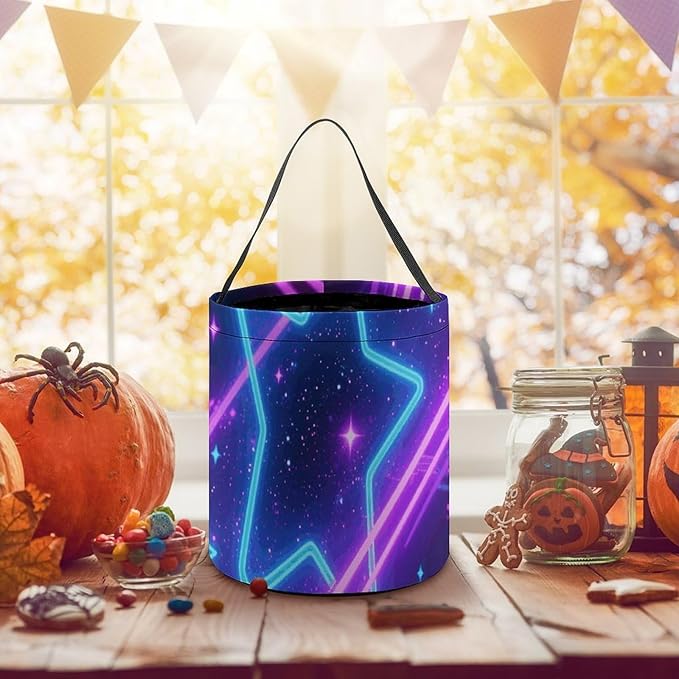 Halloween Candy Bucket - Galaxy Space Trick Or Treat Candy Bag, Gift Bag for Party Favor Supplies