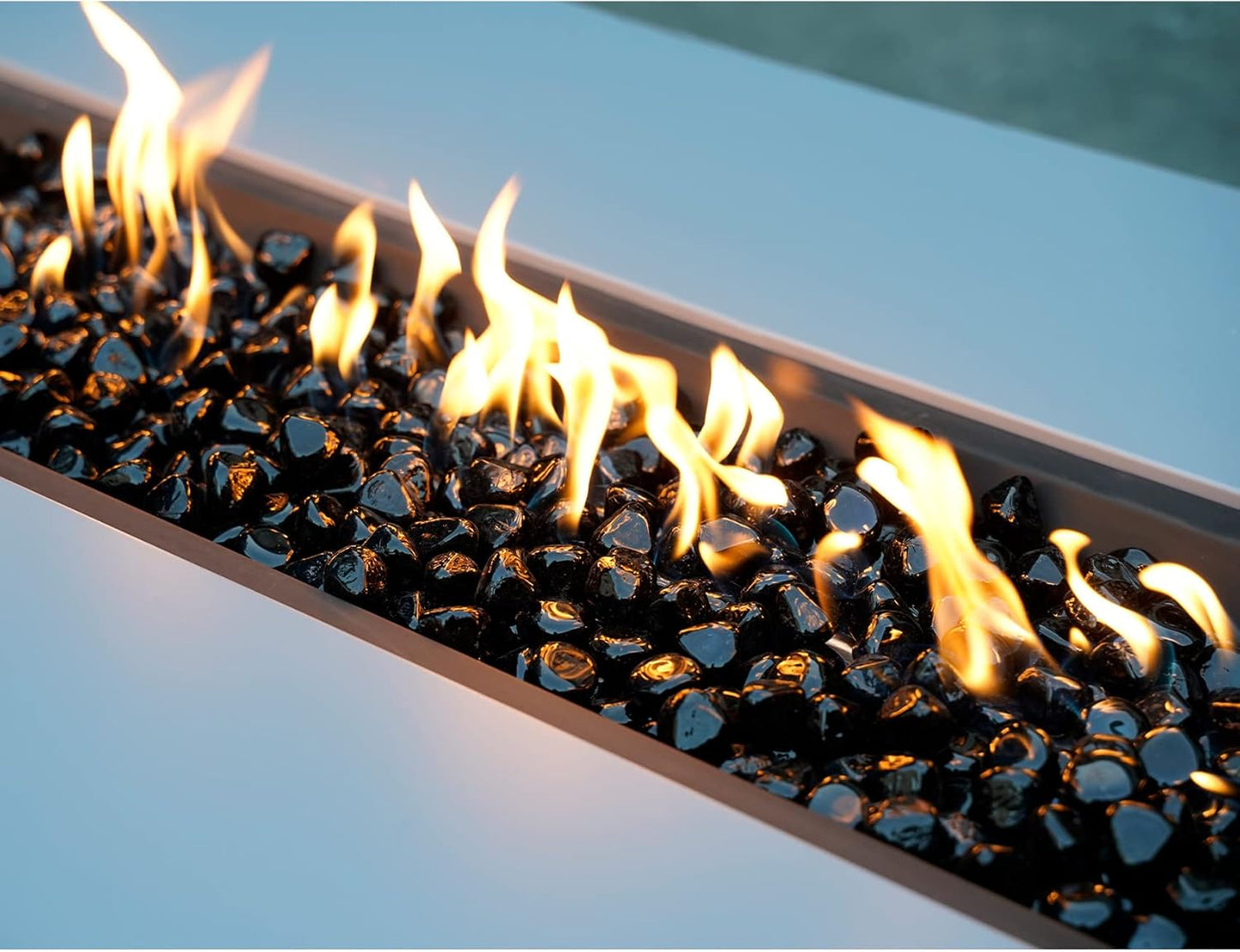 Mr. Fireglass 10 Pounds Blended Fire Glass Diamonds for Fireplace Fire Pit & Lanscaping - 1 inch High Luster Onyx Black Fire Rocks