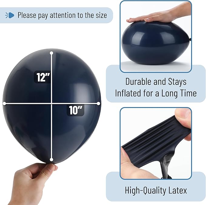 Mr. Pen- Balloons, 12 Inch, 54 Pack, Navy Blue, Party Balloons
