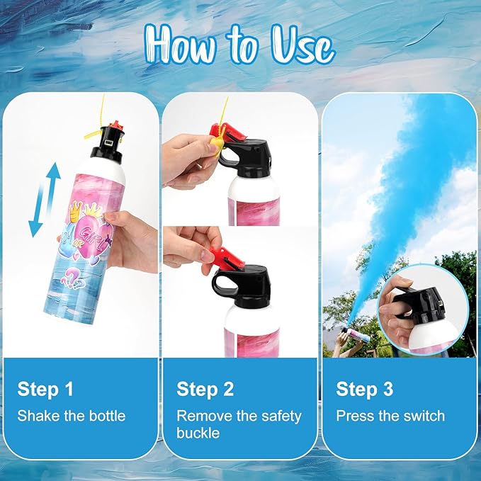Gender Reveal Fire Extinguisher, 2 Pack Gender Reveal Ideas Gender Reveal Party Decorations Baby Girl Boy Reveal Party Ideas Gender Reveal Decor (Blue, Large)
