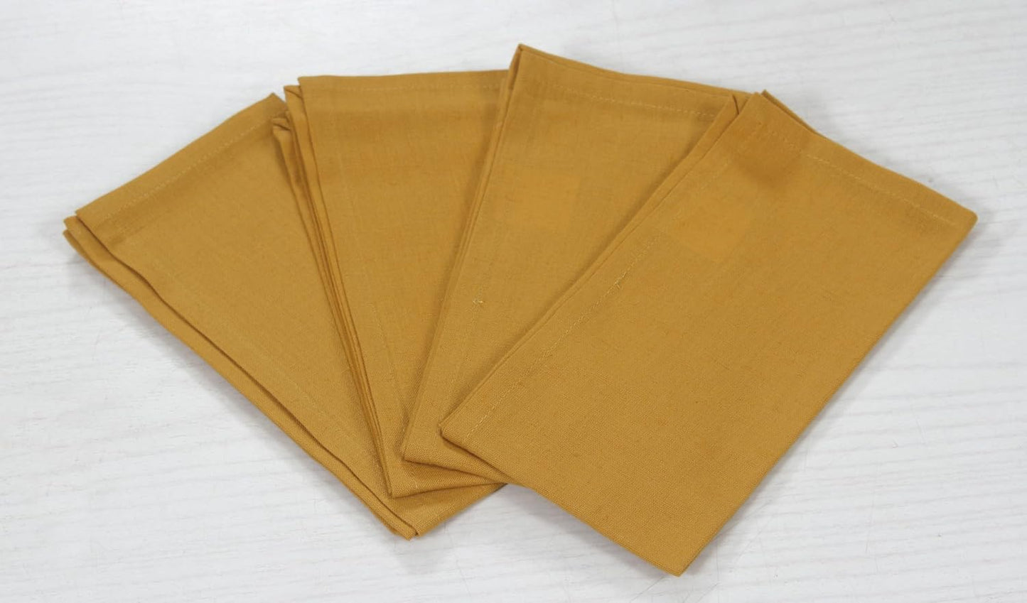 ANA Cloth Napkins Set of 6 (17.5x17.5) inch 100% Cotton Dinner Napkin Washable Hotel Quality Reusable Kitchen & Table Linen for Fall Thanksgiving Family Dinners Weddings & Everyday Use - Mustard