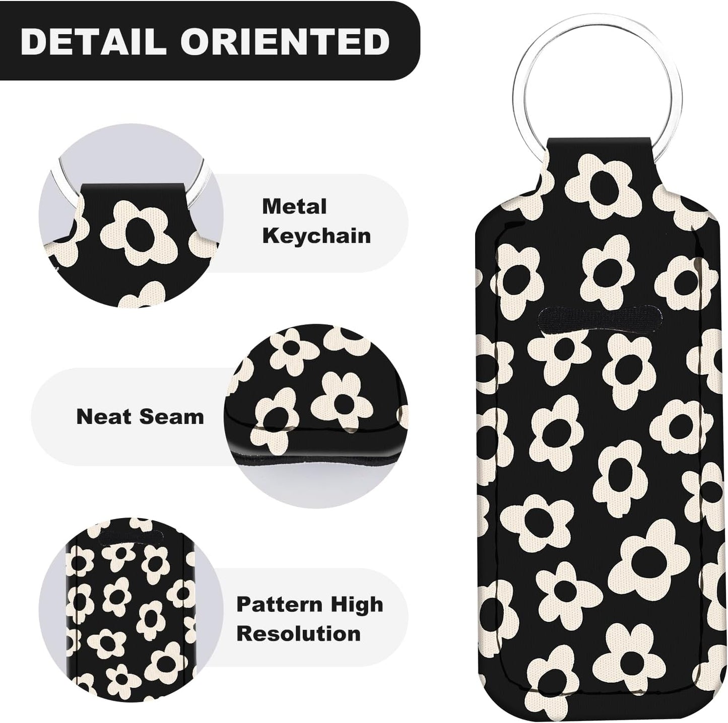 Cute Chapstick Holder Keychain,Lipstick Neoprene Clip-on Lip Balm Holder for Woman