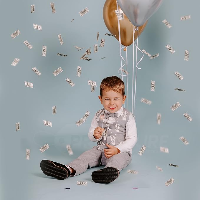 PrimePure Confetti Cannon Party Poppers - Biodegradable Money Confetti Poppers - 6 Pack - Mini 100 Dollar Confetti Party Poppers Shooters for Events, Birthday, Celebrations
