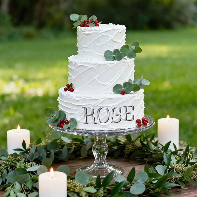 74 PCS Custom Cake Topper Name Silver Acrylic Letters DIY Personalized A-Z & 0-9 Number Alphabet Cake Decoration For Wedding Anniversary Baby Shower Party Birthday Supplies