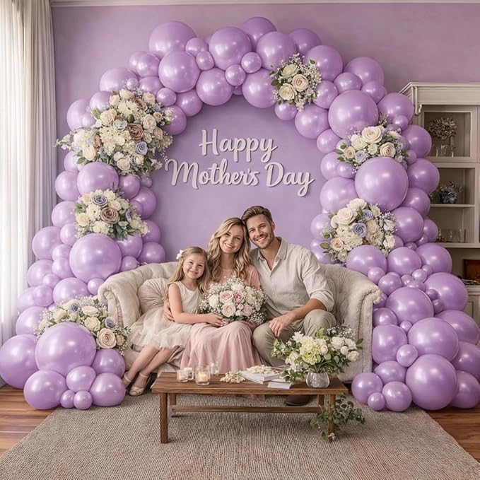 Pearl Purple Balloons Double Stuffed Purple Balloons Light Lavender Lilac Balloon Arch Different Sizes 18/12/5in Balloon for Birthday Bridal Baby Shower Fairy Butterfly Party Decor
