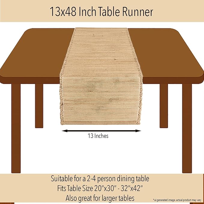 Chardin home Eco-Friendly Natural Jute/Hemp Hand Braided Table Runner, Size: 13''x48''.