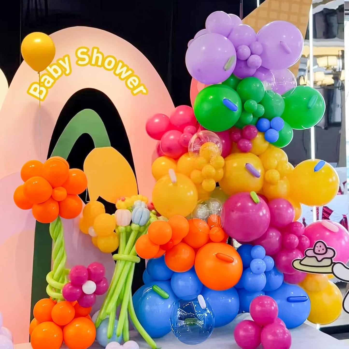 Rainbow Balloon Arch Kit, 155Pcs 18 12 5 inch Colorful Latex Balloons Garland for Birthday Baby Shower Wedding Engagement Anniversary Party Decorations