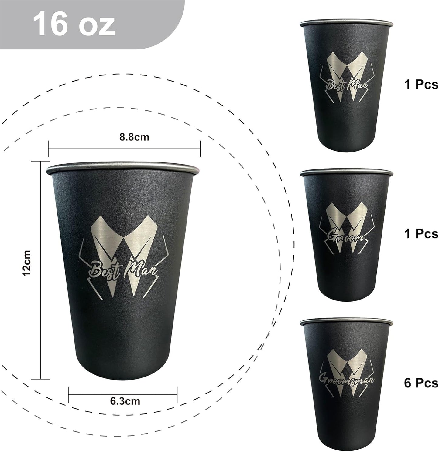 TEAM GROOM Groomsmen Gifts Cups 8 pcs Bachelor Party Favors Groomsmen Tumblers（LJ-H）
