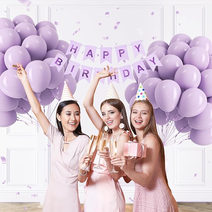 Light Purple Balloons 12 inch, Pastel Purple Latex Balloons 50pcs Party Balloon for Wedding Baby Shower Gender Reveal Birthday Party Decorations