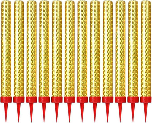Generic Glitter Birthday Taper Candles, Gold Metallic, Paraffin Wax, 8.6 Inch, Classic Style, Sparkle Finish, Cake Decoration, Indoor Use, Cylindrical Shape, 24 Count