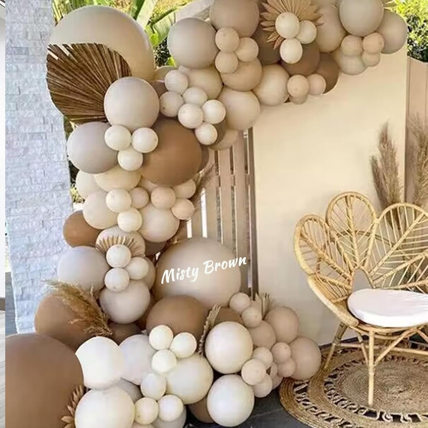 Pale Brown Balloons, Scmdoti Misty Brown Balloons Different Sizes 18 12 10 5 Inches, Tan Balloon Garland Arch for Birthday Baby Shower Graduation Wedding Anniversary Party Decorations(MistyBrown)