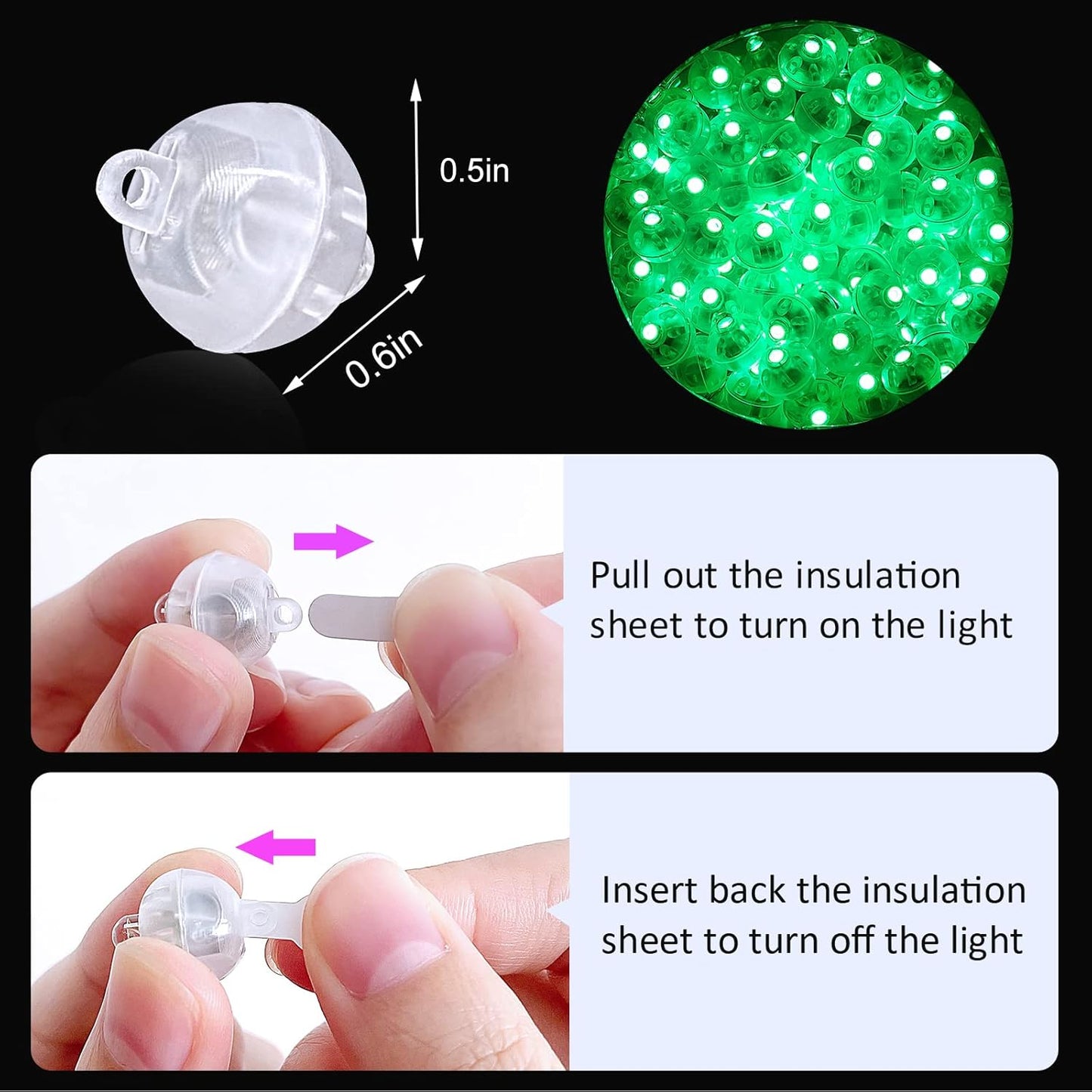 ZGWJ 100PCs Mini Led Lights for Paper Lantern, Led Balloons Light up Balloons for Neon Party Lights Easter Eggs Christmas Halloween Birthday Party Wedding Decoration
