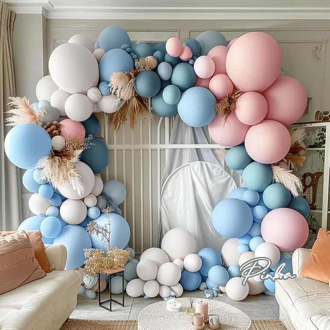 Double Stuffed White Balloon Garland - Pastel White Balloons Different Sizes 18/12/5 Inch Matte Latex Arch for Birthday Baby Shower Bridal Shower Wedding Easter Party Decorations