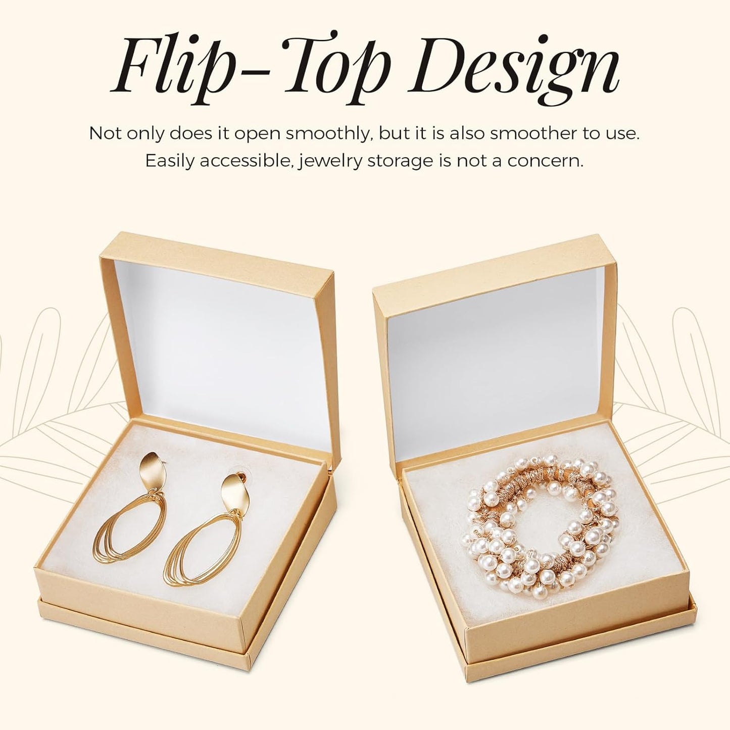 MESHA Jewelry Gift Boxes 3.5x3.5x1.25 Inch 2 Pcs Brown Gift Box Flip-Top Design Small Gift Box, Small Jewelry Boxes with Cotton Filled, Jewelry Box Bulk for necklaces, rings, bracelets, earrings